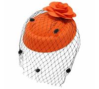 Ro Rox Fascinator Hat | Vintage Hats for Women | Fascinators with Ruby Rose & Net | Fascinators for Weddings | Vintage, Tea Party & Church Hat | Headband & Clip Accessories