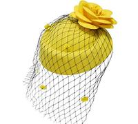 Ro Rox Fascinator Hat | Vintage Hats for Women | Fascinators with Ruby Rose & Net | Fascinators for Weddings | Vintage, Tea Party & Church Hat | Headband & Clip Accessories