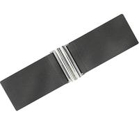Ro Rox Florence Vintage Elasticated Belt for Women | Retro Wide Nurse 50's Style With Stretch | Ladies Belts for Dresses with Silver Buckle, Charcoal Grey & Silver, M
