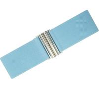 Ro Rox Florence Vintage Elasticated Belt for Women | Retro Wide Nurse 50's Style With Stretch | Ladies Belts for Dresses with Silver Buckle, Sky Blue & Silver, M