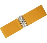 Ro Rox Florence Vintage Elasticated Belt for Women | Retro Wide Nurse 50's Style With Stretch | Ladies Belts for Dresses with Silver Buckle, Mustard Yellow & Silver, M