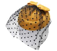 Ro Rox Grace Pearl Net Vintage 1940's 1950's Fascinator Classic Wedding Party Hat - Mustard