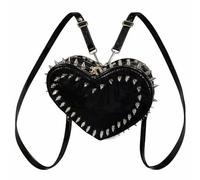Ro Rox Heart Bag Black Studded Gothic Punk Gloss Backpack Waterproof Small Bag
