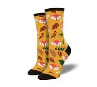 Ro Rox Nature Fox Owl leaf Anime Cartoon Cute Character Ankle Socks Unisex, Yellow, One Size