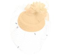 Ro Rox Net Bow Fascinator Hat Beaded Vintage Retro Pinup 40's 50's Wedding Party, Cream, One Size