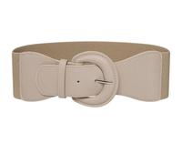 Ro Rox Raya Elasticated Nurse Belt Stretch Wide 50's Retro Vintage Waist Cincher, Beige, S