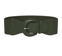 Ro Rox Raya Elasticated Nurse Belt Stretch Wide 50's Retro Vintage Waist Cincher, Khaki, L