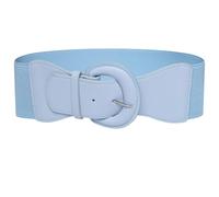 Ro Rox Raya Elasticated Nurse Belt Stretch Wide 50's Retro Vintage Waist Cincher, Sky Blue, L