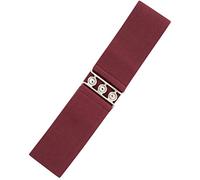 Ro Rox Retro Vintage Belt | Elastic Belt Women's Accessories | 50s Nurse Belt | Stretchy Belt With Silver Buckle & Clasp | Waist Belt For Dress | Wide Belt Design | Elasticated Belt For Women & Ladies
