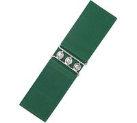 Ro Rox Retro Vintage Belt | Elastic Belts Womens Accessories | 50s Nurse Belt | Stretchy Belts With Silver Buckle & Clasp | Waist Belt For Dress | Wide Design Elasticated Belts For Women & Ladies