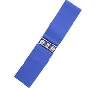 Ro Rox Retro Vintage Belt | Elastic Women's Accessories | Stretchy 50s Nurse With Silver Buckle & Clasp | Waist Belt For Dress | Wide Belt Design | Elasticated Belt For Women & Ladies, Royal Blue, L
