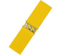 Ro Rox Retro Vintage Belt | Elastic Women's Accessories | Stretchy 50s Nurse With Silver Buckle & Clasp | Waist Belt For Dress | Wide Belt Design | Elasticated Belt For Women & Ladies, Yellow, L