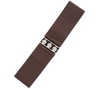 Ro Rox Retro Vintage Belt | Elastic Women's Accessories | Stretchy 50s Nurse With Silver Buckle & Clasp | Waist Belt For Dress | Wide Belt Design | Elasticated Belt For Women & Ladies, Dark Brown, L