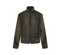 Ro Rox Rifleman Jacket Napoleonic Officer Men's Military Drummer Festival Parade, Green, 4XL