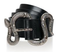 Ro Rox Severus Faux Leather Gold Snake Buckle Punk Mythical Legendary Belt, Black