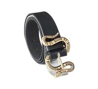 Ro Rox Severus Faux Leather Gold Snake Buckle Punk Mythical Legendary Belt, Silver