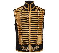 Ro Rox Sleeveles Jacket Adam Men's Military Marching Band Drummer Music Festival, Black, 4XL