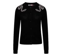 Ro Rox Snake Cardigan Gothic Serpent Embroidery Knitted Long Sleeve, Black, XS