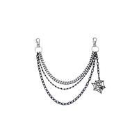 Ro Rox Spiderweb Triple Chain Pendant Gothic Punk Alternative Accessory, Black, One Size