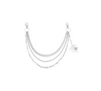 Ro Rox Spiderweb Triple Chain Pendant Gothic Punk Alternative Accessory, Silver, One Size
