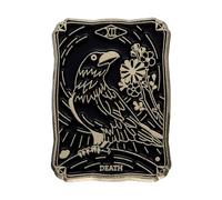 Ro Rox Tarot Card Enamel Pin Sun Moon Stars Brooch Wicca Horoschope Magic, Black, Death Bird
