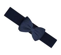 Ro Rox Vera Sash Belt for Women - 1950s Vintage Style Satin Bow Waistband - Wide Elasticated With Snap Button Closure - Classic for Dress, Coat & Shirt, Navy, S