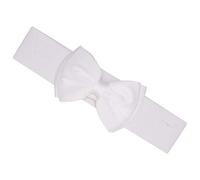 Ro Rox Vera Sash Belt for Women - 1950s Vintage Style Satin Bow - Wide Elasticated Waistband With Snap Button Closure - Classic for Dress, Coat & Shirt, White, L