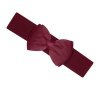 Ro Rox Vera Sash - Vintage Style Satin Bow Waistband Belt for Women - Elasticated Wide Belt for Dress, Coat & Shirt, Burgundy, M