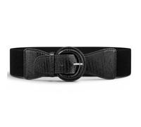 Ro Rox Wide Elasticated Waist Belt with Croc-Effect Statement Buckle