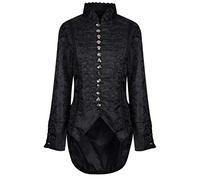 Ro Rox Women's Velvet Brocade Victorian Gothic Tailcoat Corset Back - Brocade (UK 12)