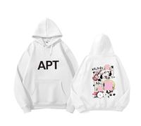 Ro-se Album Apt K-pop 2024 BLINK Support Merch Printed Top K-pop Cotton Hooded Sweatshirt(White,S)