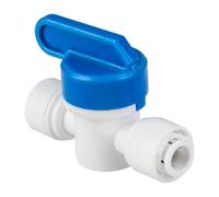 RO Water Filter Speed Fit 1/4” Shut Off Valve,Push to Connect Plastic Plumbing Fitting with Handle Universal Fittings for Fridge, RO Systems, Water/Air Pipes