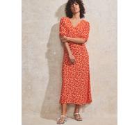 Ro&Zo female Ditsy Floral V-Neck Midaxi Tea Dress - 10REG - Red Mix, Red Mix