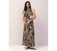 RO&ZO Jersey Zebra Print Midaxi Column Dress Black Mix
