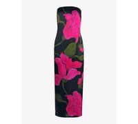 Ro&zo Womens Black Kira Floral-print Bandeau Satin Maxi Dress 6