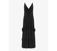 Ro&zo Womens Black Sienna V-neck Pleated Woven Maxi Dress 8