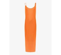 Ro&zo Womens Orange Cut-out Strap Knitted Midi Dress 18