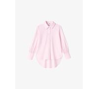 Ro&Zo Womens Ro&Zo Hi Lo Hem Cotton Shirt Pink 10