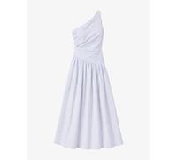 Ro&Zo Womens Ro&Zo Striped One-Shoulder Cotton Midi Dress Blue 16