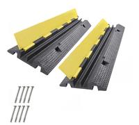 Road,2 Packs 2 Channels Driveway Ramp, Wires on Floor 22000 LBS Load Capacity,Protective Wire Cord Portable Cable Protector