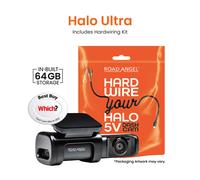 Road Angel Halo Ultra 4K Dashcam, Internal SSD Memory & Hardwiring Bundle