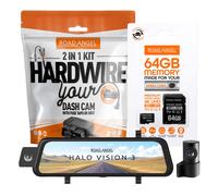 Road Angel Halo Vision 3 Deluxe 4K Dash Cam with 1080p Rear Camera, and 64GBS SD and Hardwire Kit