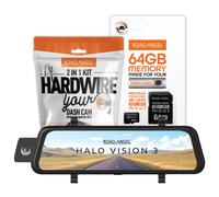 Road Angel Halo Vision 3 Rear View Mirror 1080p Dual Dashcam inc 64GB