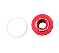Road Bicycle Crankset Bolt For Rotor Systems, Self-extracting Design Fits 24mm Or 30mm Spindle, Aluminum Alloy Construction With Gaskets Included, Red(Red Bolt R)