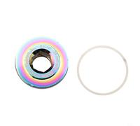 Road Bicycle Crankset Bolt For Rotor Systems, Self-extracting Design Fits 24mm Or 30mm Spindle, Aluminum Alloy Construction With Gaskets Included, Red(Rainbow Bolt R)