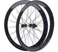 Road Bike Carbon Wheels 700C 30/40/50mm Double Layer Bike Rim Aluminum Alloy Quick Release C/V/Rim-Brake Bike Wheels 7-12 Speed Wheelsets(Black_40mm)