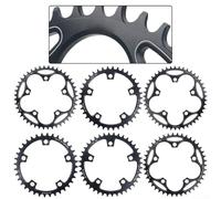 Road bike chainrings 36t 46t featuring narrow and wide teeth design, made from aluminum alloy to provide long lasting durability and smooth riding (46T)
