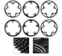 Road bike chainrings 36t 46t featuring narrow and wide teeth design, made from aluminum alloy to provide long lasting durability and smooth riding (44T)