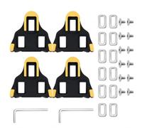 Road Bike Cleats Compatible with Shimano SPD-SL Pedals, 4 Pack Cycling Shoe Cleats, Yellow 6° Float Replacement Cleat Set with Installation Screws for 3-Bolt Shoes