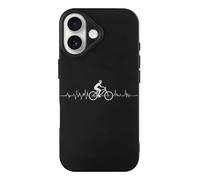 Road Bike Cycle Cycling Heart Beats Phone Case Compatible with iPhone 17 Air Pro Max Shockproof TPU Protective Cover